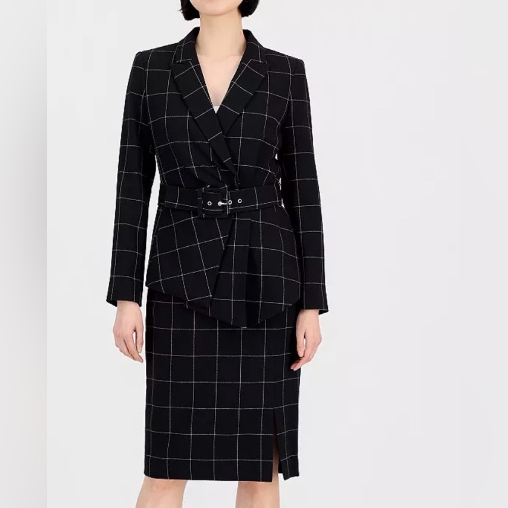 Black windowpane Women's Skirt suit